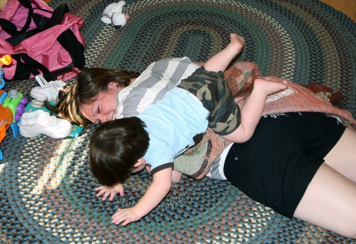 Wrestling with Mommy